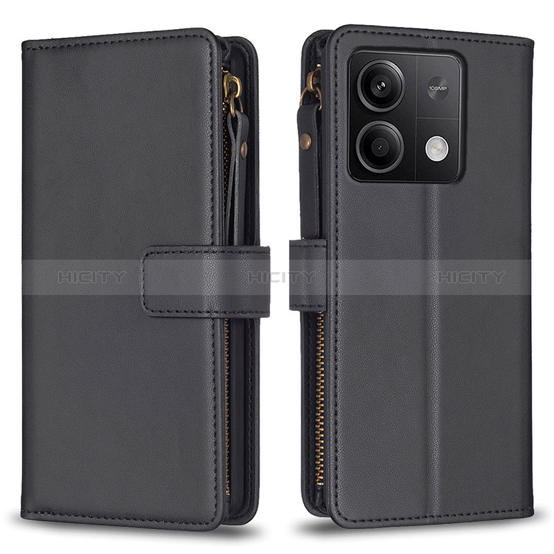 Funda de Cuero Cartera con Soporte Carcasa B17F para Xiaomi Redmi Note 13 5G Negro