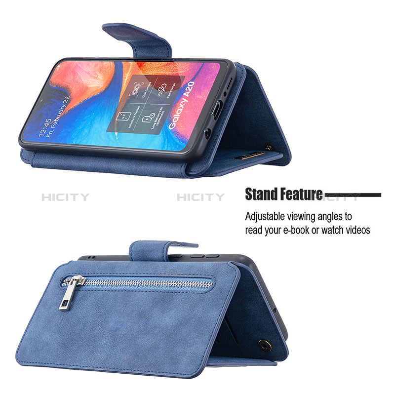 Funda de Cuero Cartera con Soporte Carcasa B18F para Samsung Galaxy A20