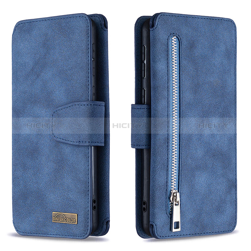 Funda de Cuero Cartera con Soporte Carcasa B18F para Samsung Galaxy A21 Azul