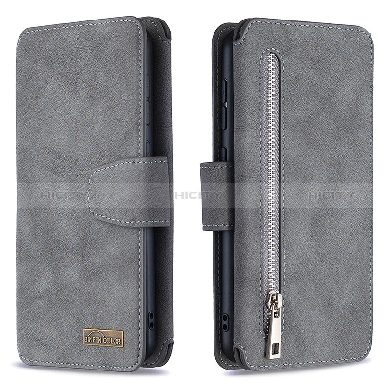 Funda de Cuero Cartera con Soporte Carcasa B18F para Samsung Galaxy A30 Gris