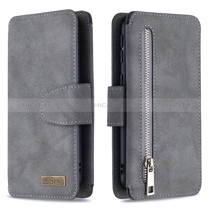 Funda de Cuero Cartera con Soporte Carcasa B18F para Samsung Galaxy A40 Gris