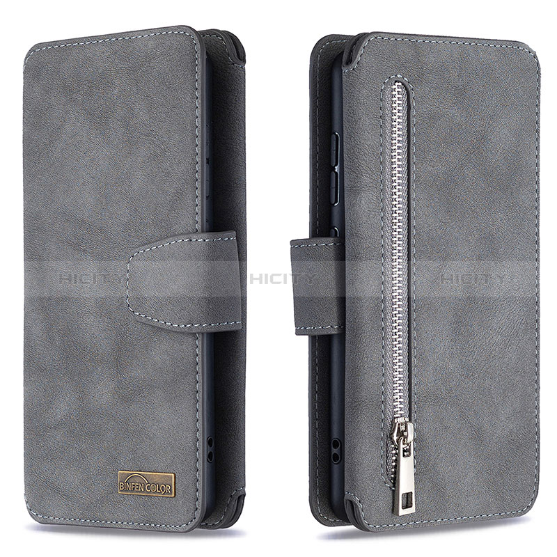 Funda de Cuero Cartera con Soporte Carcasa B18F para Samsung Galaxy A51 5G Gris