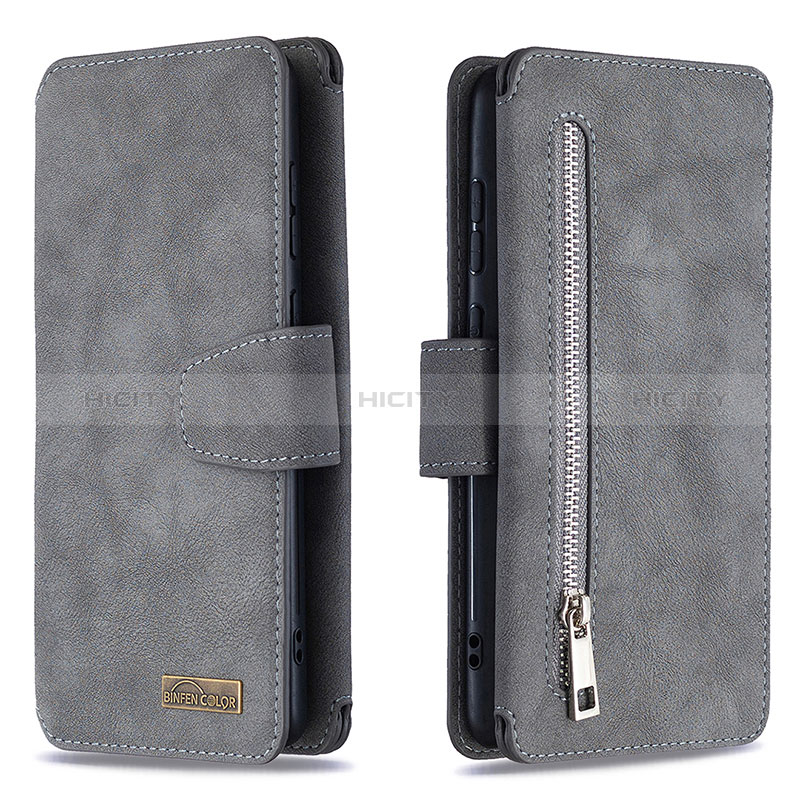 Funda de Cuero Cartera con Soporte Carcasa B18F para Samsung Galaxy Note 10 Lite Gris