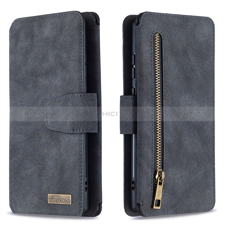 Funda de Cuero Cartera con Soporte Carcasa B18F para Samsung Galaxy Note 20 5G Negro