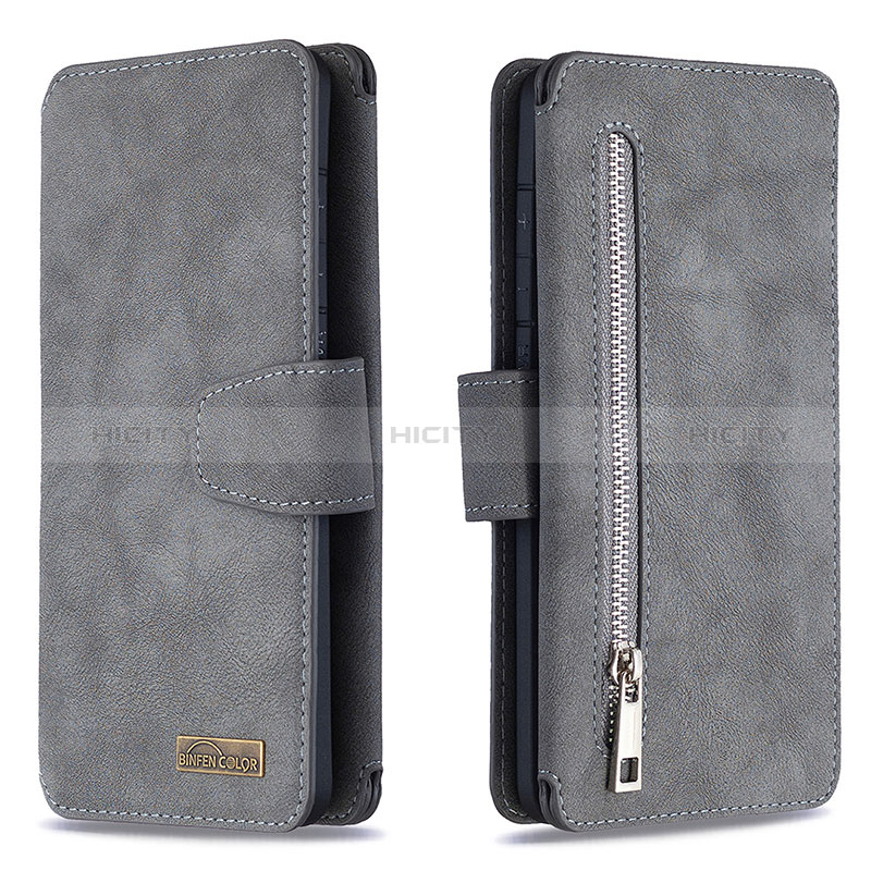 Funda de Cuero Cartera con Soporte Carcasa B18F para Samsung Galaxy S20 Ultra 5G Gris