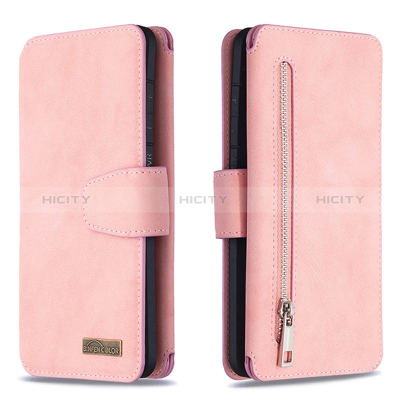 Funda de Cuero Cartera con Soporte Carcasa B18F para Samsung Galaxy S20 Ultra 5G Oro Rosa