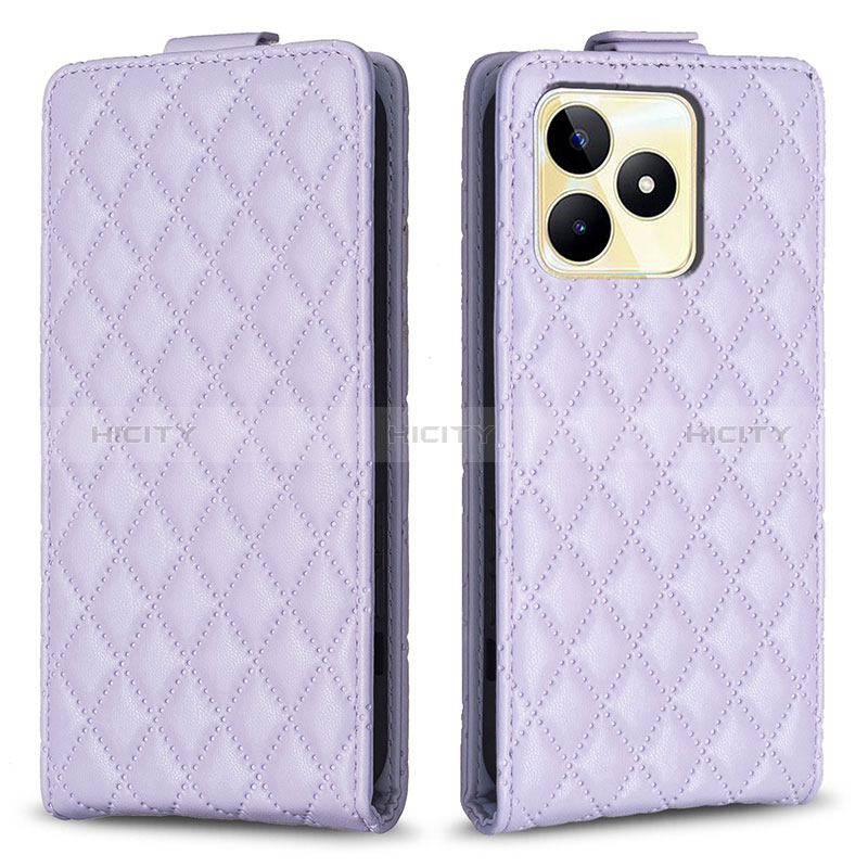 Funda de Cuero Cartera con Soporte Carcasa B19F para Realme C53 Purpura Claro