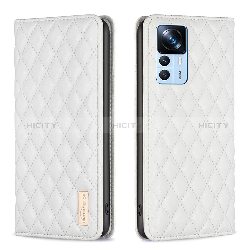 Funda de Cuero Cartera con Soporte Carcasa B19F para Xiaomi Mi 12T 5G Blanco