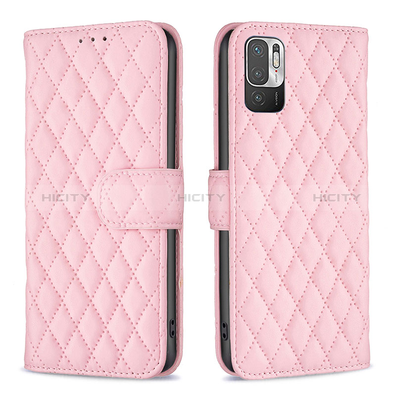 Funda de Cuero Cartera con Soporte Carcasa B19F para Xiaomi POCO M3 Pro 5G Oro Rosa