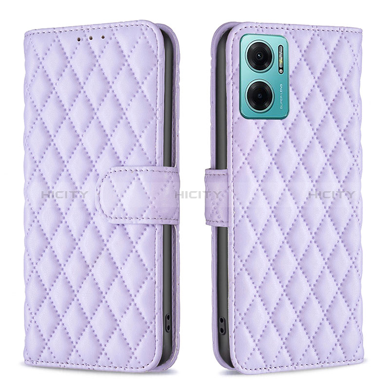 Funda de Cuero Cartera con Soporte Carcasa B19F para Xiaomi Redmi 11 Prime 5G Morado