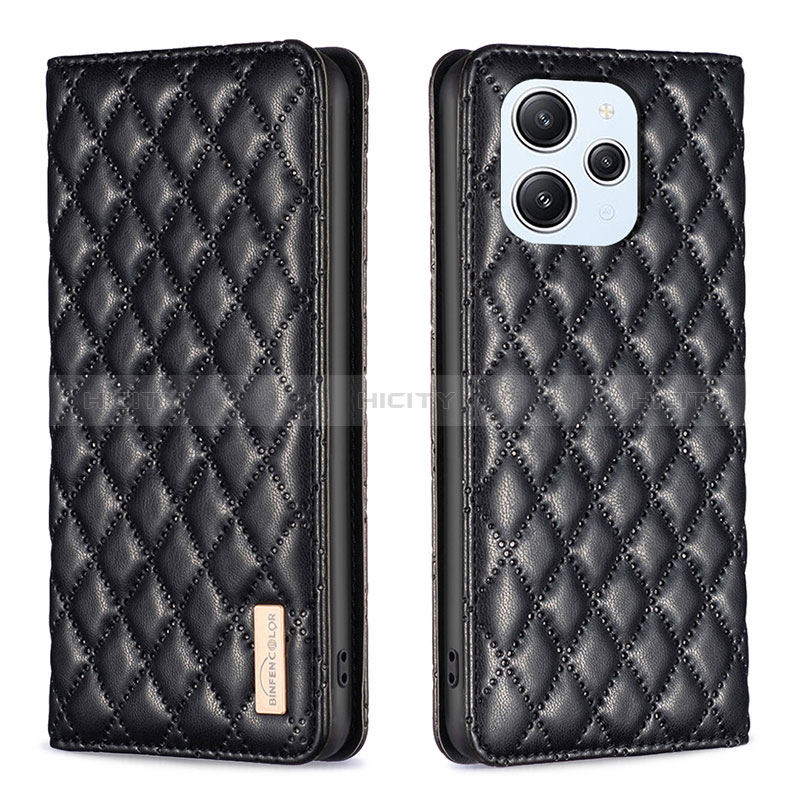 Funda de Cuero Cartera con Soporte Carcasa B19F para Xiaomi Redmi 12 4G Negro