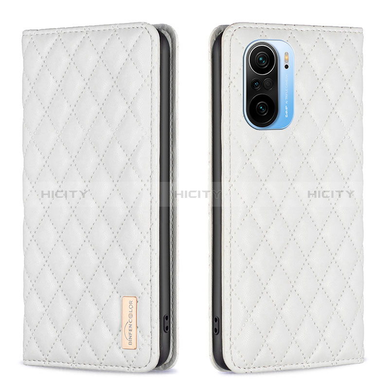 Funda de Cuero Cartera con Soporte Carcasa B19F para Xiaomi Redmi K40 Pro+ Plus 5G Blanco