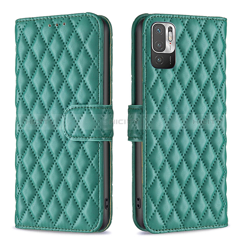 Funda de Cuero Cartera con Soporte Carcasa B19F para Xiaomi Redmi Note 10 5G Verde