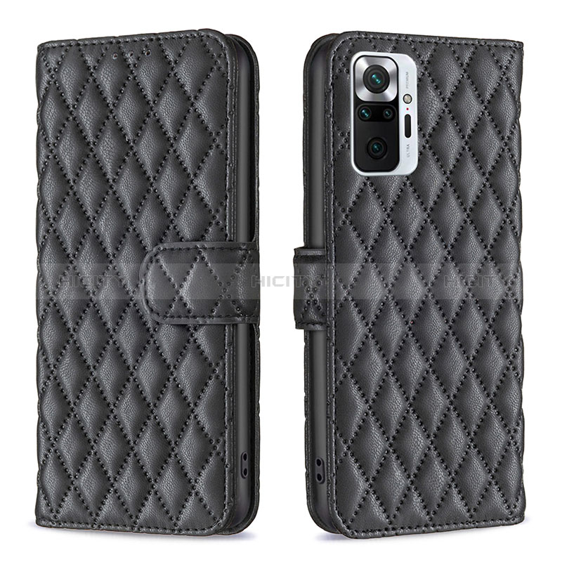 Funda de Cuero Cartera con Soporte Carcasa B19F para Xiaomi Redmi Note 10 Pro 4G Negro