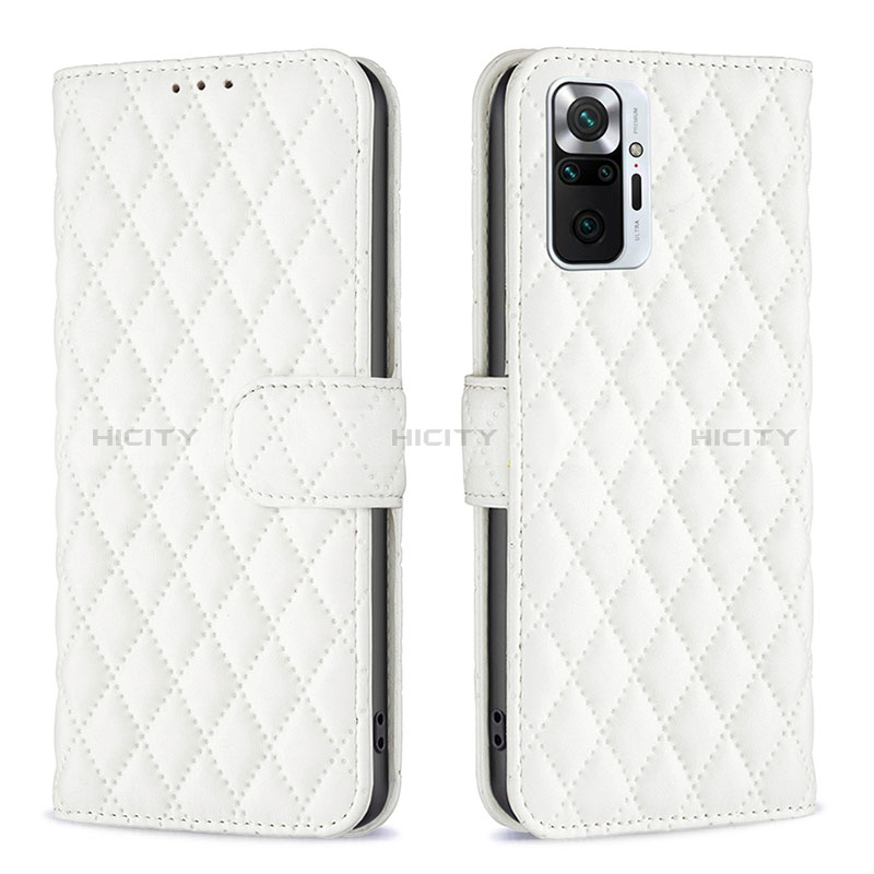 Funda de Cuero Cartera con Soporte Carcasa B19F para Xiaomi Redmi Note 10 Pro Max Blanco