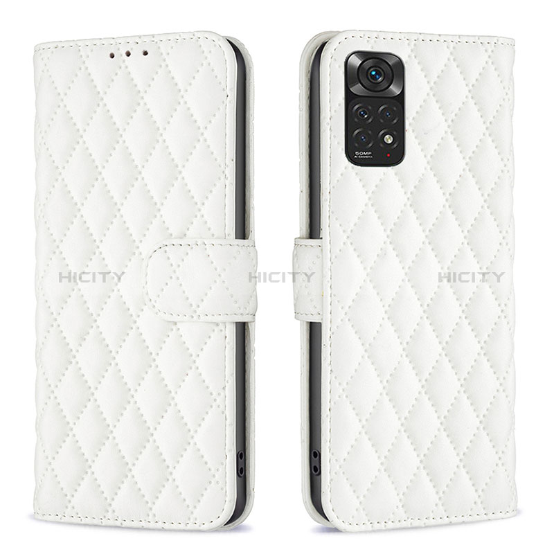 Funda de Cuero Cartera con Soporte Carcasa B19F para Xiaomi Redmi Note 11 4G (2022) Blanco