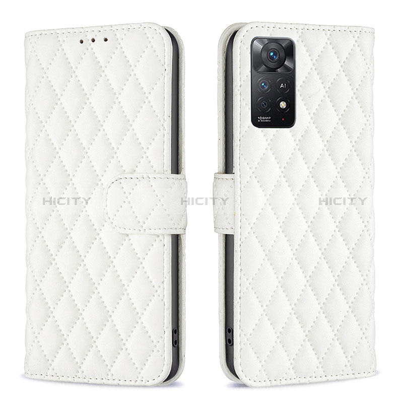 Funda de Cuero Cartera con Soporte Carcasa B19F para Xiaomi Redmi Note 11 Pro 4G Blanco