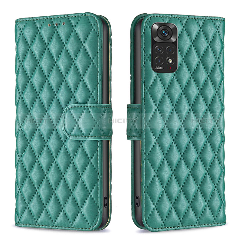 Funda de Cuero Cartera con Soporte Carcasa B19F para Xiaomi Redmi Note 11S 4G Verde