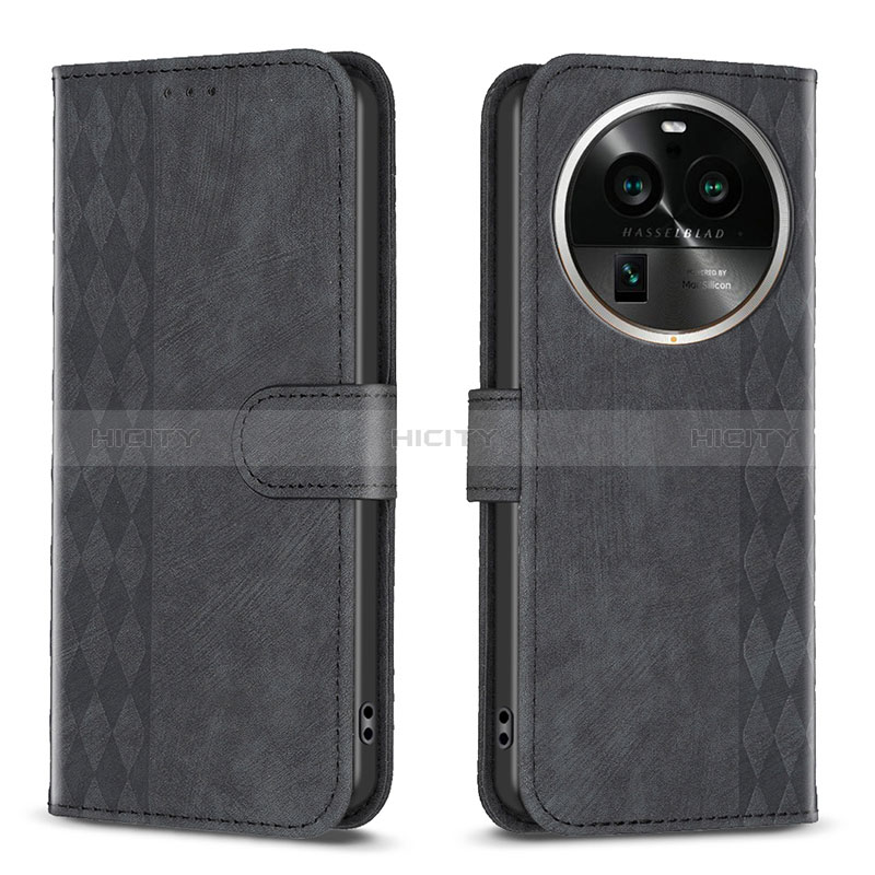 Funda de Cuero Cartera con Soporte Carcasa B21F para Oppo Find X6 Pro 5G Negro