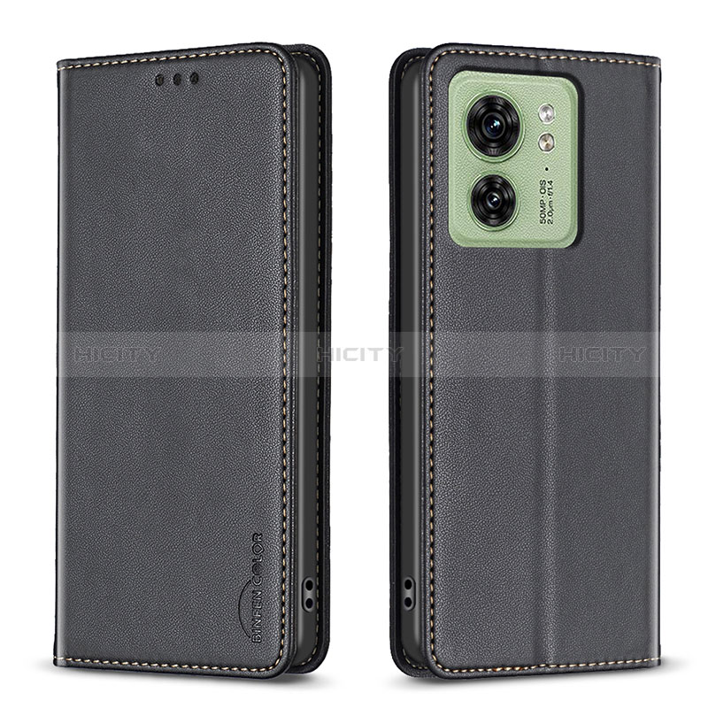 Funda de Cuero Cartera con Soporte Carcasa B22F para Motorola Moto Edge (2023) 5G Negro