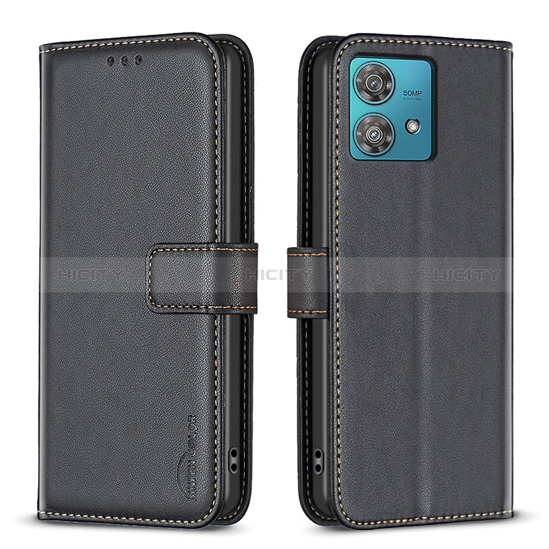 Funda de Cuero Cartera con Soporte Carcasa B22F para Motorola Moto Edge 40 Neo 5G Negro