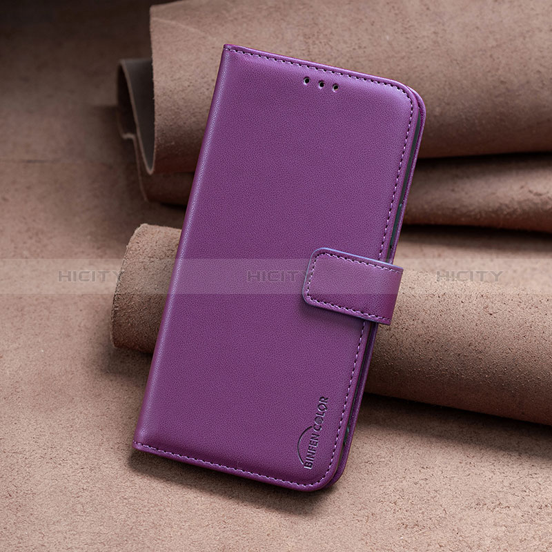 Funda de Cuero Cartera con Soporte Carcasa B22F para Motorola Moto G23 Morado