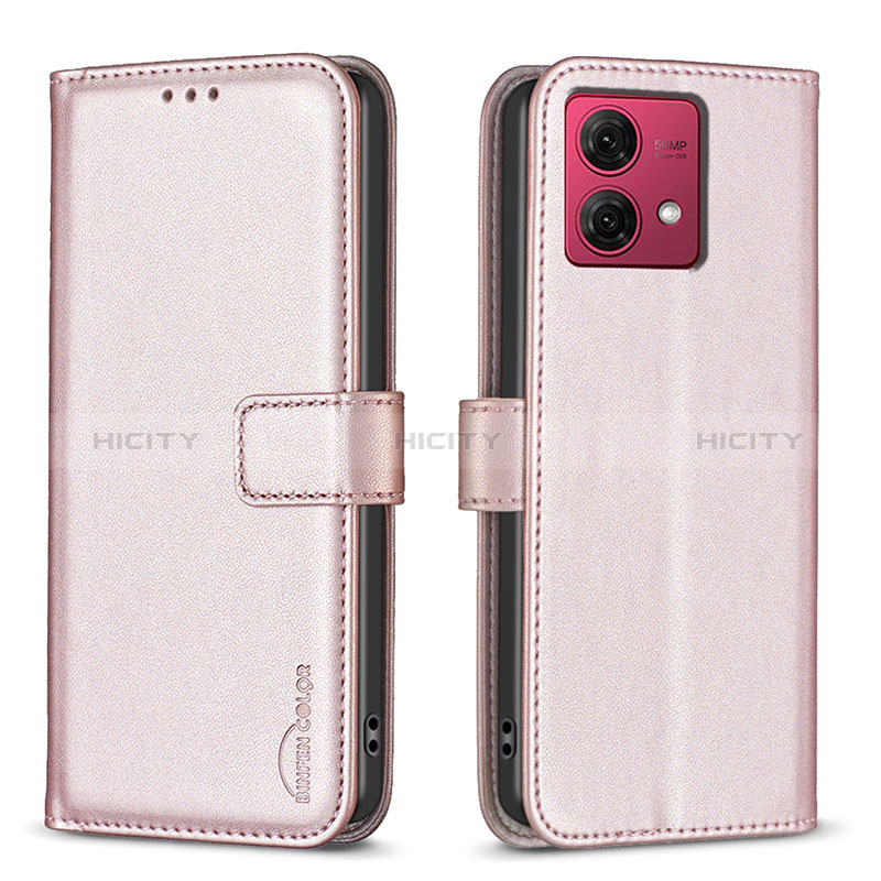 Funda de Cuero Cartera con Soporte Carcasa B22F para Motorola Moto G84 5G Oro Rosa