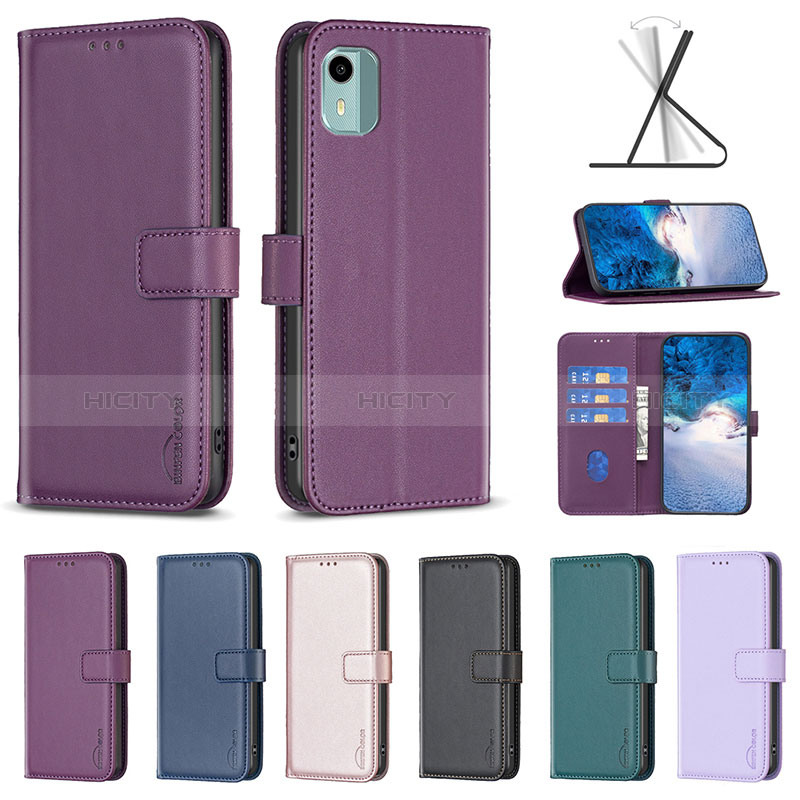 Funda de Cuero Cartera con Soporte Carcasa B22F para Nokia C12 Plus