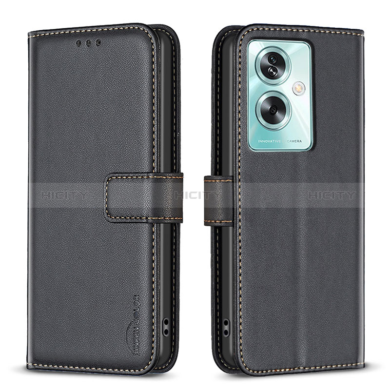 Funda de Cuero Cartera con Soporte Carcasa B22F para Oppo A79 5G Negro