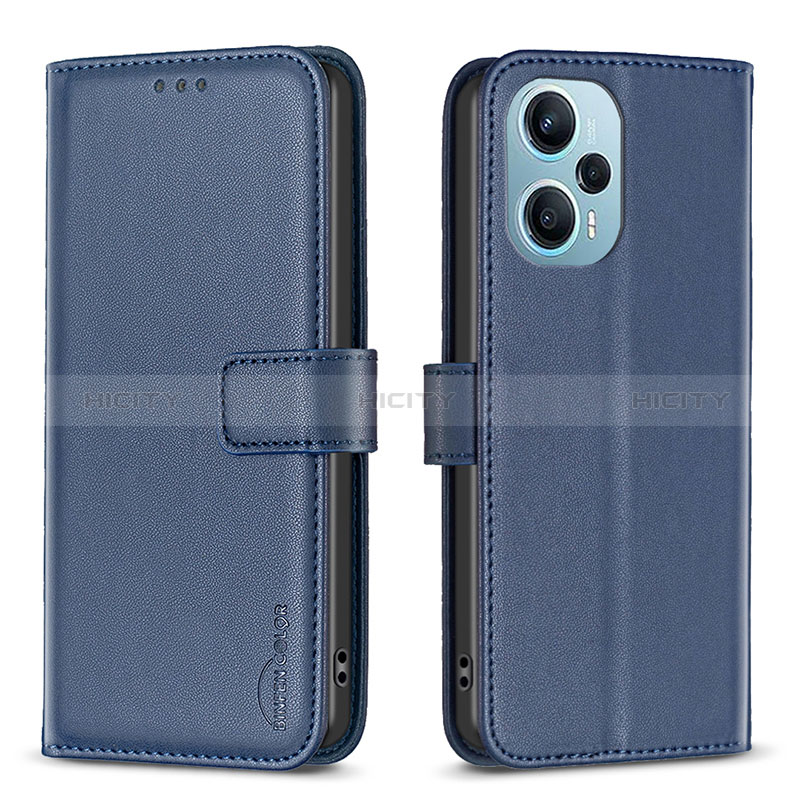 Funda de Cuero Cartera con Soporte Carcasa B22F para Xiaomi Redmi Note 12 Turbo 5G Azul