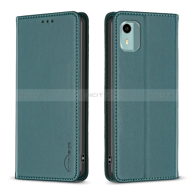 Funda de Cuero Cartera con Soporte Carcasa B23F para Nokia C12 Plus Verde