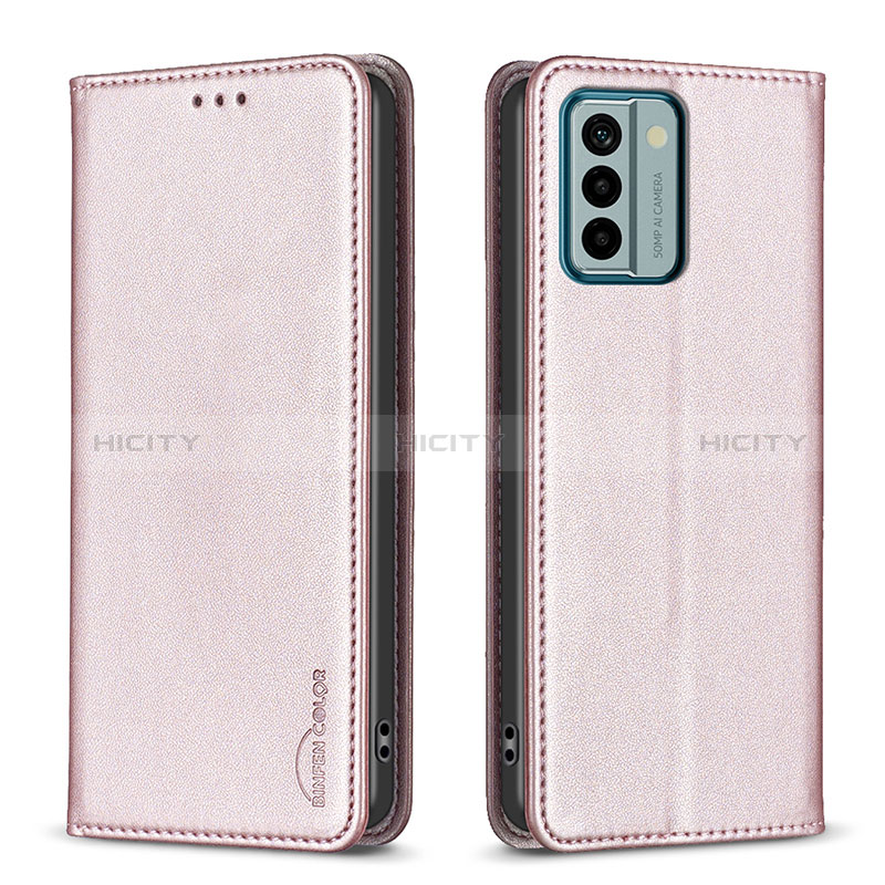 Funda de Cuero Cartera con Soporte Carcasa B23F para Nokia G22 Oro Rosa