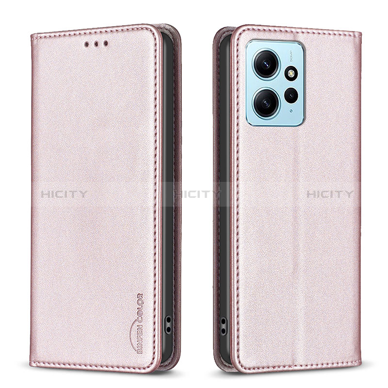 Funda de Cuero Cartera con Soporte Carcasa B23F para Xiaomi Redmi Note 12 4G Oro Rosa