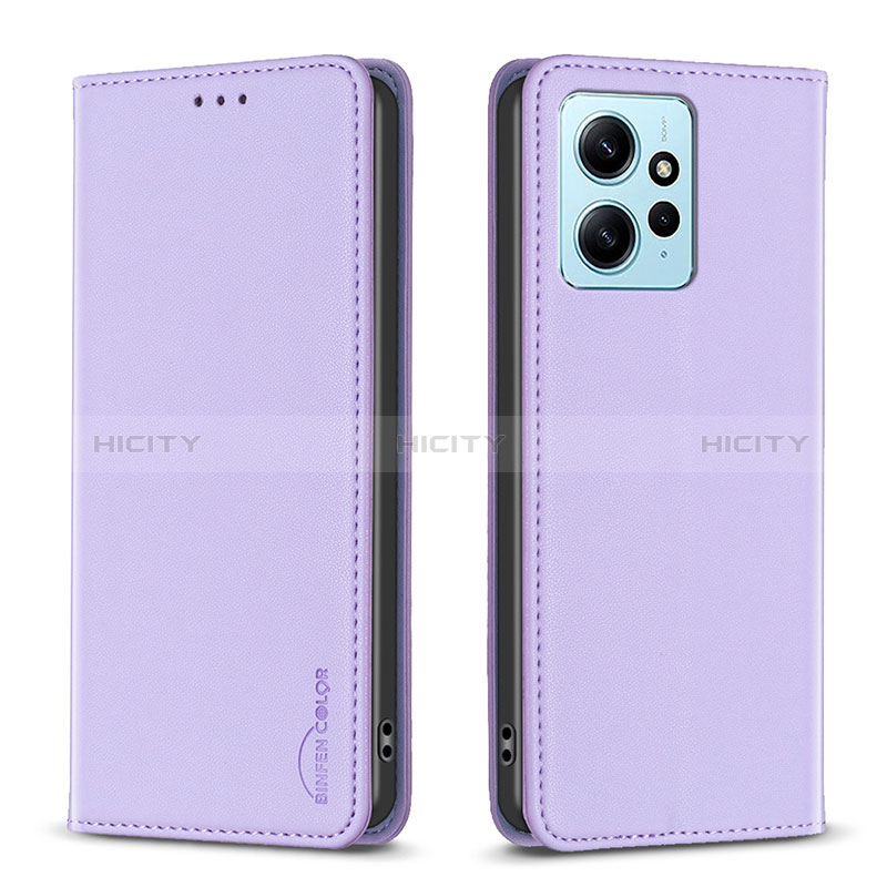 Funda de Cuero Cartera con Soporte Carcasa B23F para Xiaomi Redmi Note 12 4G Purpura Claro