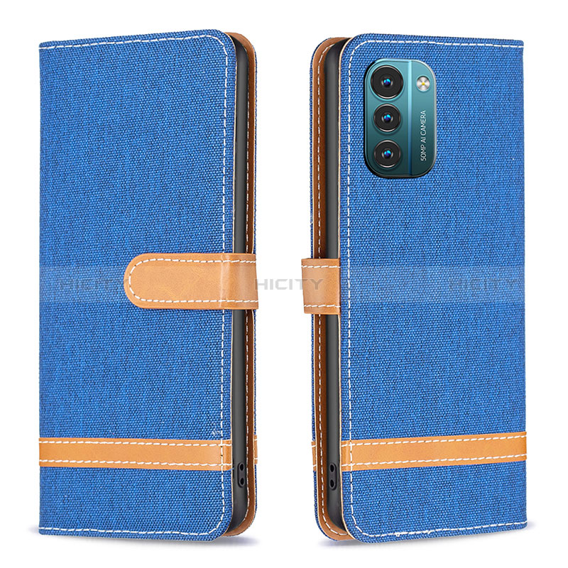 Funda de Cuero Cartera con Soporte Carcasa B24F para Nokia G21 Azul