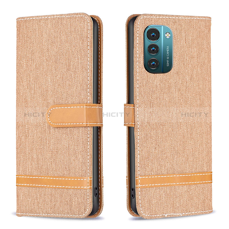 Funda de Cuero Cartera con Soporte Carcasa B24F para Nokia G21 Oro