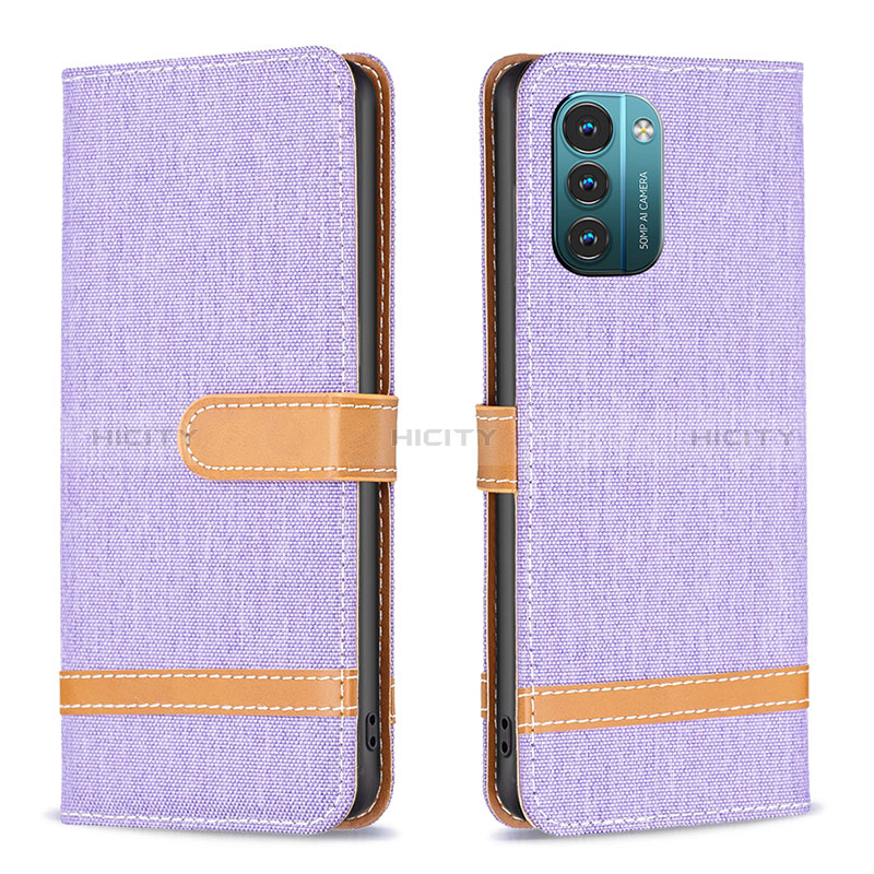 Funda de Cuero Cartera con Soporte Carcasa B24F para Nokia G21 Purpura Claro