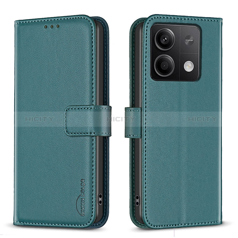 Funda de Cuero Cartera con Soporte Carcasa B24F para Xiaomi Redmi Note 13 5G Verde