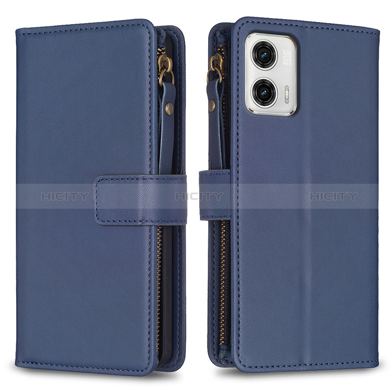 Funda de Cuero Cartera con Soporte Carcasa B25F para Motorola Moto G73 5G Azul