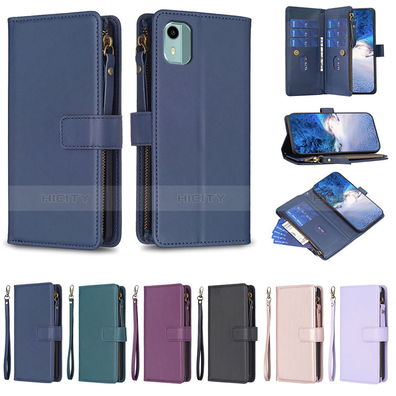 Funda de Cuero Cartera con Soporte Carcasa B26F para Nokia C12 Plus