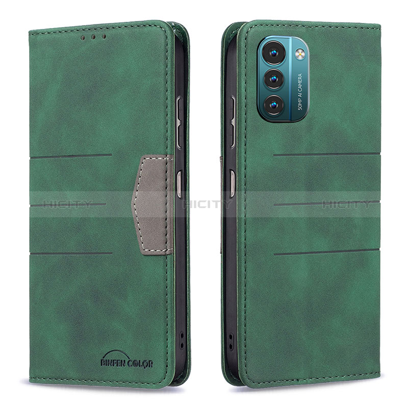 Funda de Cuero Cartera con Soporte Carcasa B26F para Nokia G21 Verde