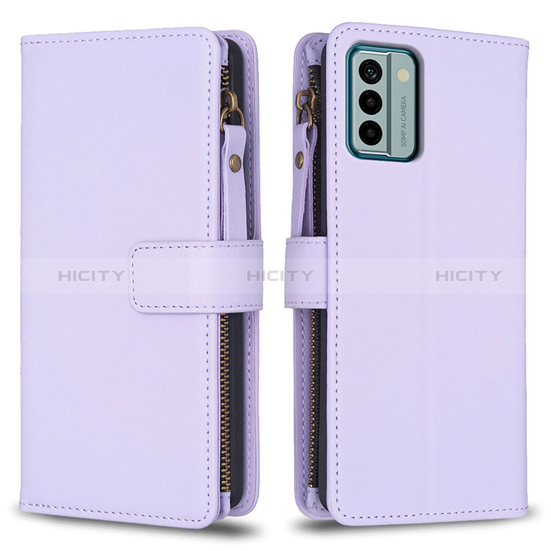 Funda de Cuero Cartera con Soporte Carcasa B26F para Nokia G22 Purpura Claro