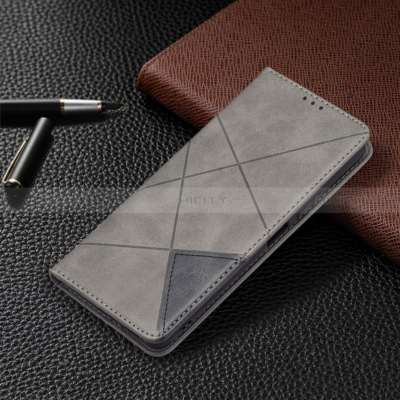 Funda de Cuero Cartera con Soporte Carcasa BF5 para Xiaomi Redmi Note 10 Pro 4G Gris