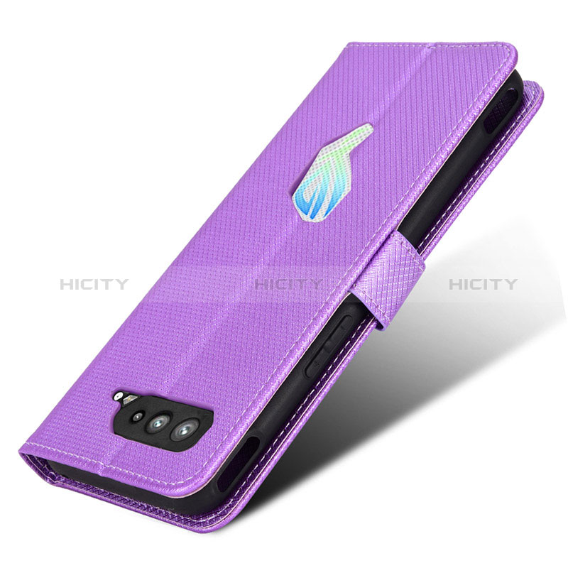 Funda de Cuero Cartera con Soporte Carcasa BY1 para Asus ROG Phone 5 ZS673KS Morado