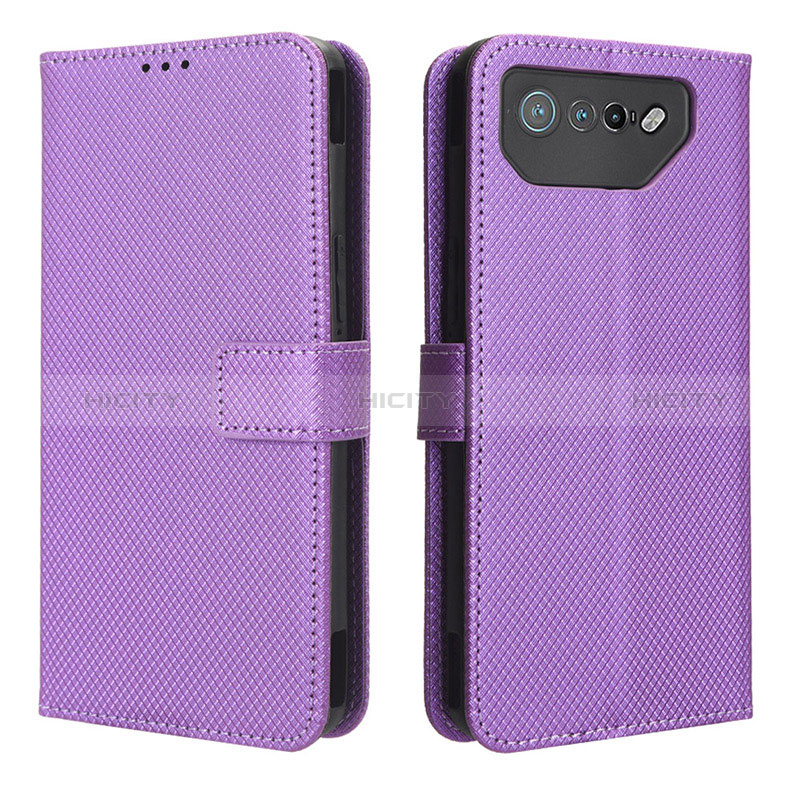 Funda de Cuero Cartera con Soporte Carcasa BY1 para Asus ROG Phone 7 Pro Morado