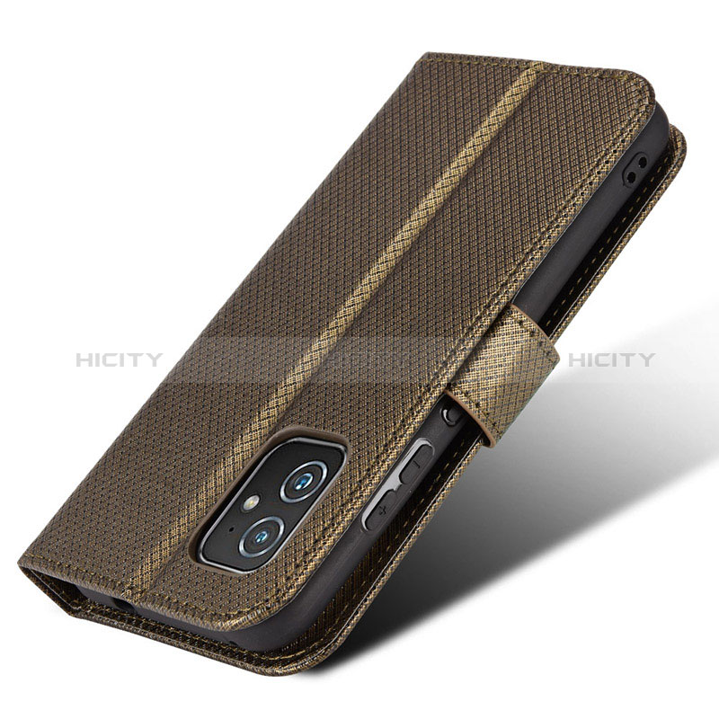 Funda de Cuero Cartera con Soporte Carcasa BY1 para Asus ZenFone 8 Mini Marron