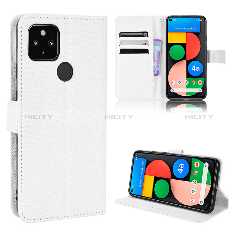 Funda de Cuero Cartera con Soporte Carcasa BY1 para Google Pixel 4a 5G Blanco