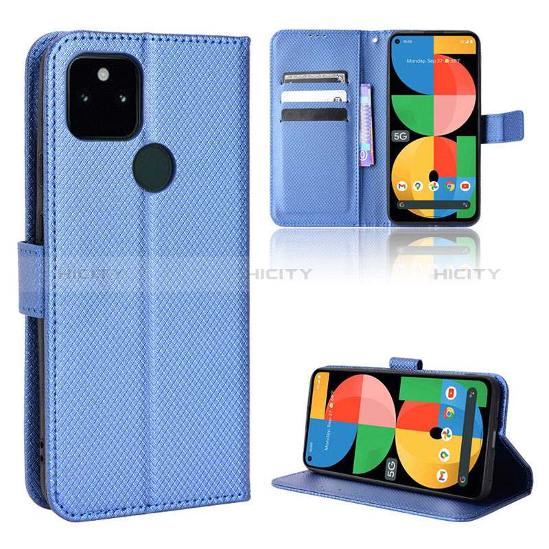 Funda de Cuero Cartera con Soporte Carcasa BY1 para Google Pixel 5a 5G Azul