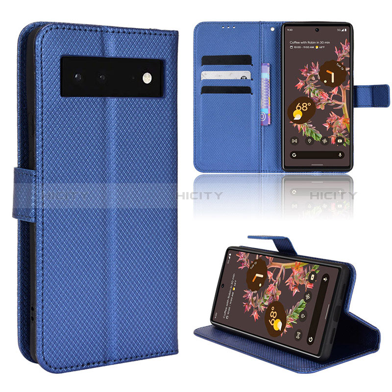 Funda de Cuero Cartera con Soporte Carcasa BY1 para Google Pixel 6 5G Azul