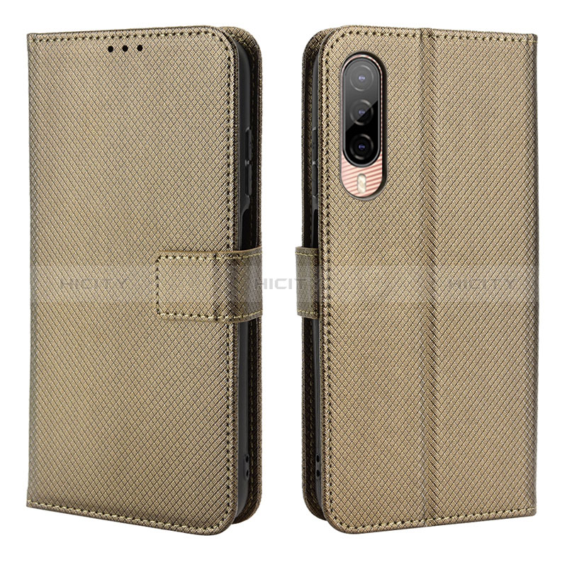 Funda de Cuero Cartera con Soporte Carcasa BY1 para HTC Desire 22 Pro 5G Marron